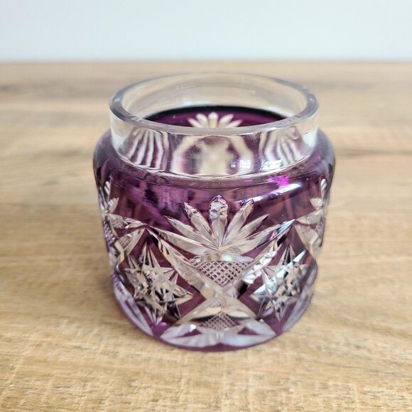 Purple crystal cut to clear container. - Picture 2 of 6